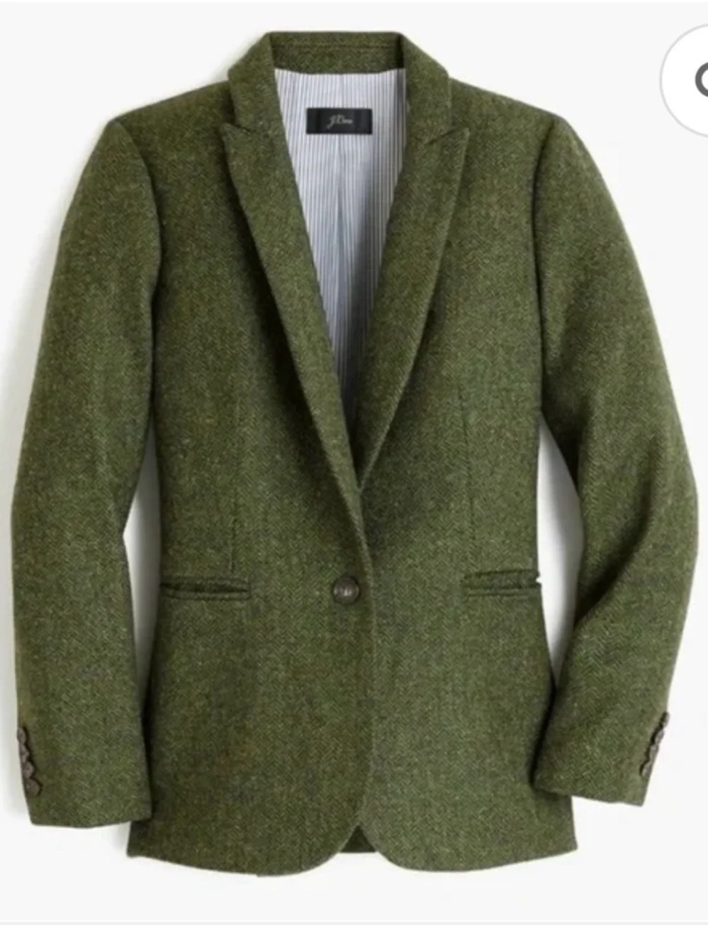 J. Crew Parke Green herringbone Tailored wool Blazer - Picture 2 of 11